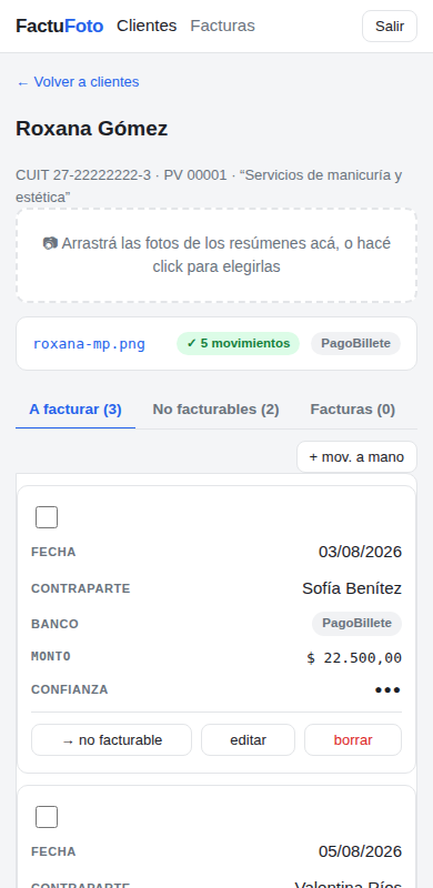 FactuFoto en el teléfono: la misma cuenta, en versión mobile